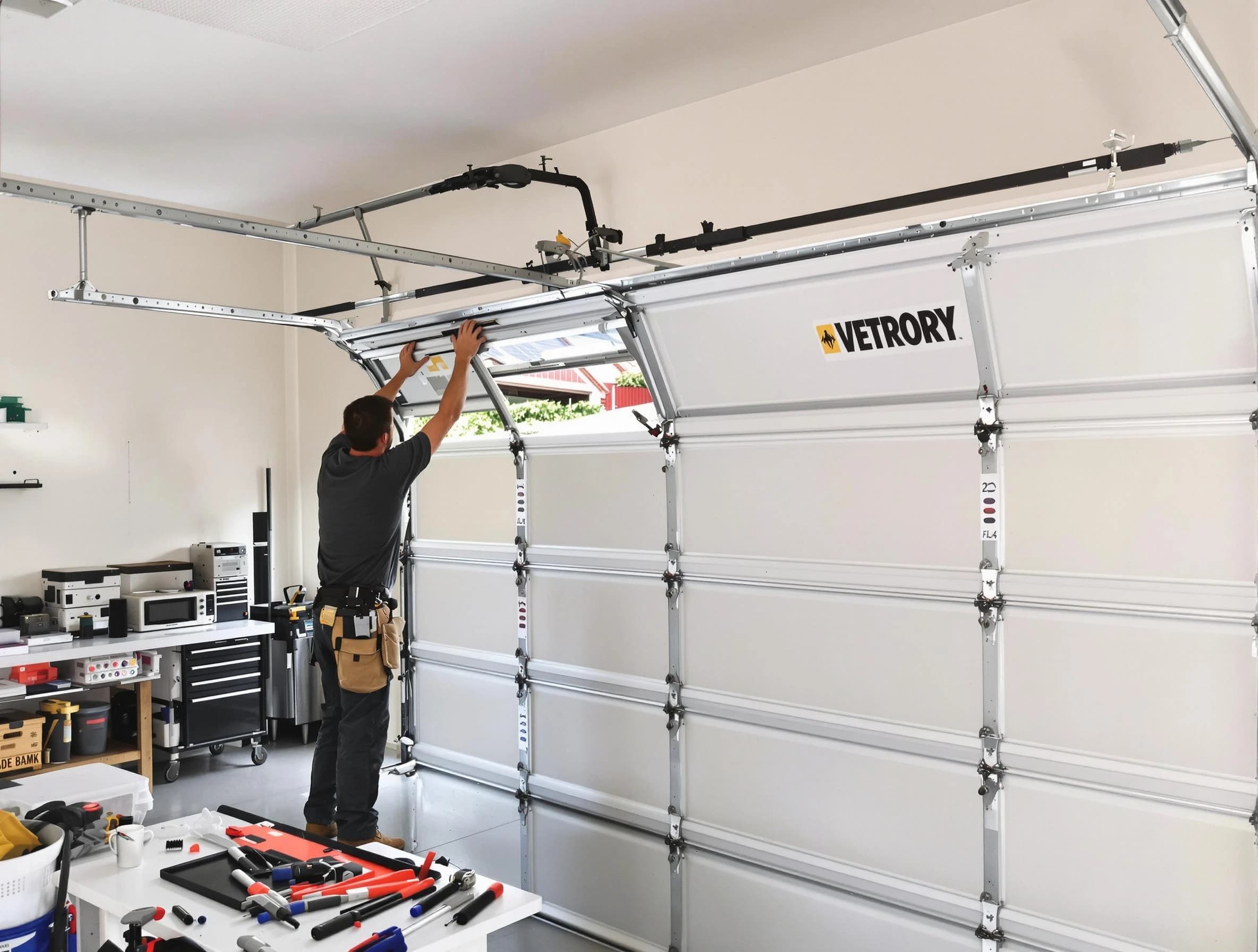 Lebanon Garage Door Repair technician performing section replacement in Lebanon