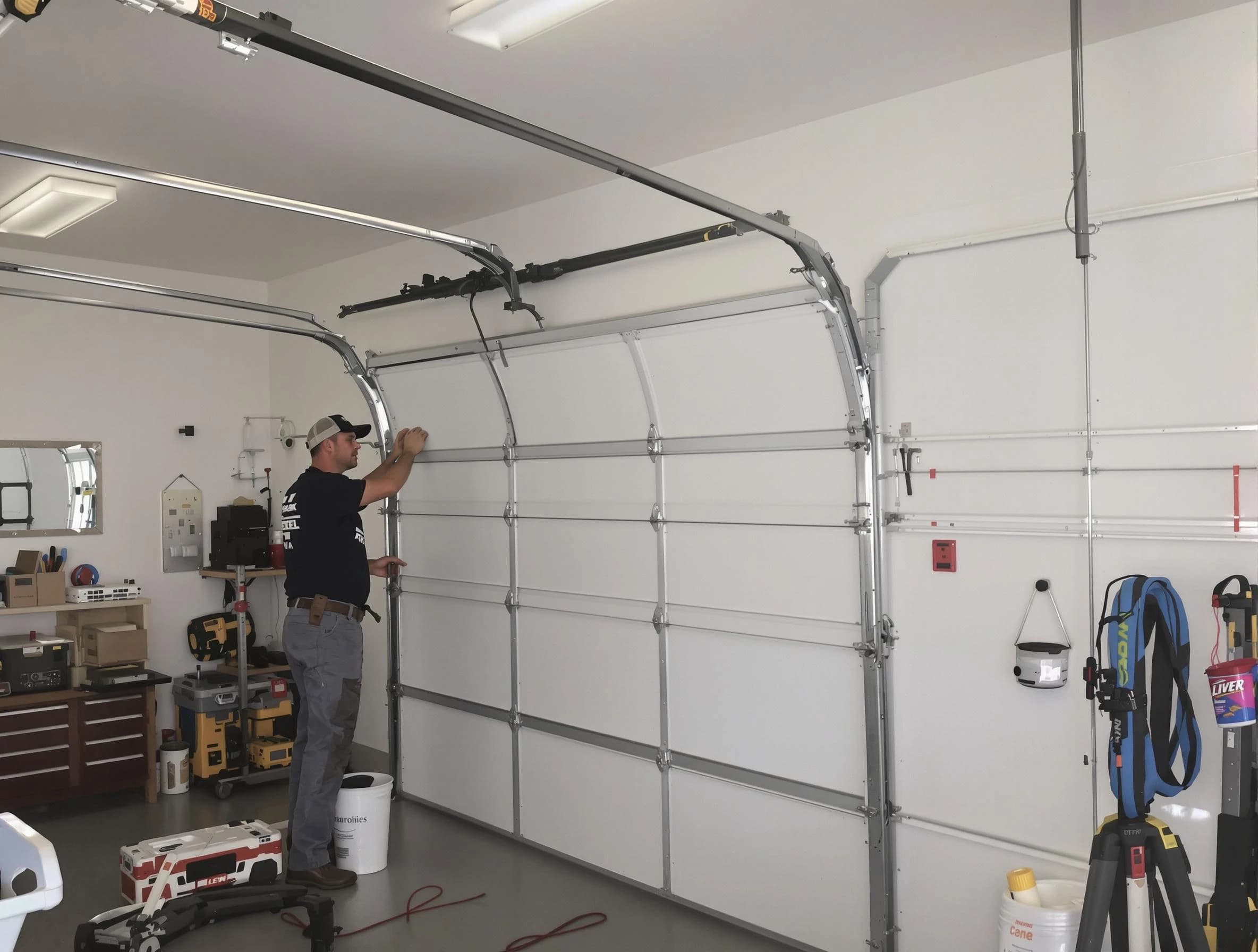 Lebanon Garage Door Repair team installing new garage door in Lebanon