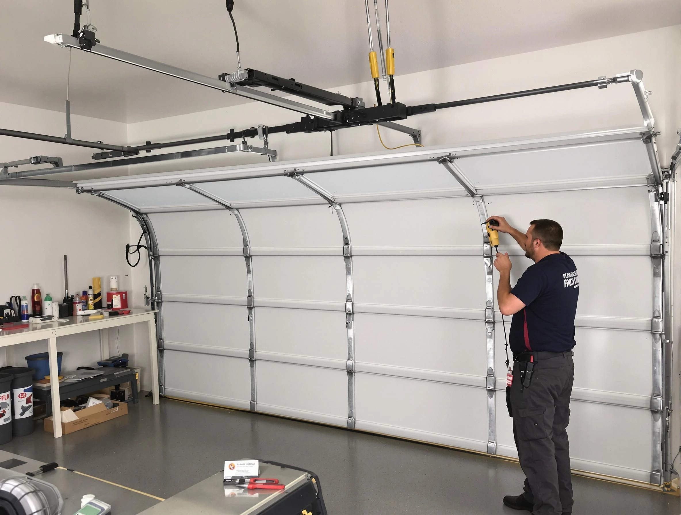 Lebanon Garage Door Repair certified technician performing overhead door system repair in Lebanon