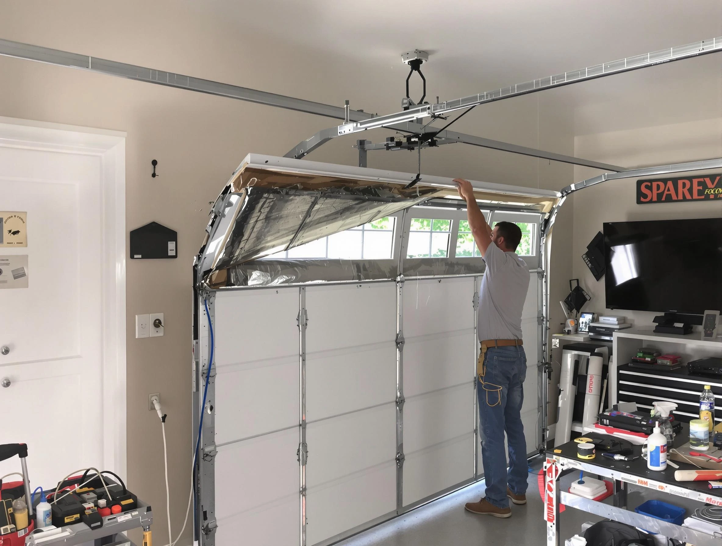 Garage door section replacement by Lebanon Garage Door Repair in Lebanon